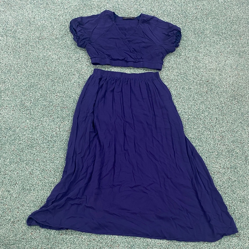 Elegant Blue Two-Piece Dress